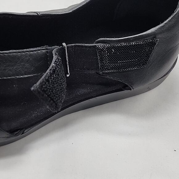 ■MUNRO■PEYTON●BLACK LEATHER SANDAL SLIGHT PLATFORM VELCRO STRAP LADIES 7■NWOB😍 - Picture 8 of 16